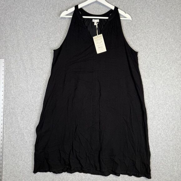 Brand New Garnet Hill Women's Size Large A Line Black Mini Dress Sleeveless - Picture 1 of 7